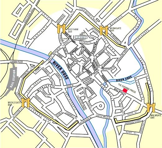 York City Centre Map City Of York - Guide And Map With Places To Visit