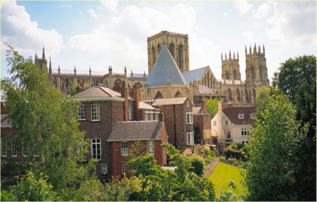 york minster view with gardens